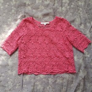 Pink lovers + friends crochet top